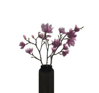 现代花卉花瓶su模型