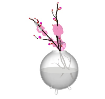 现代花卉花瓶su模型