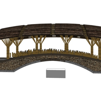 自然风石桥su模型
