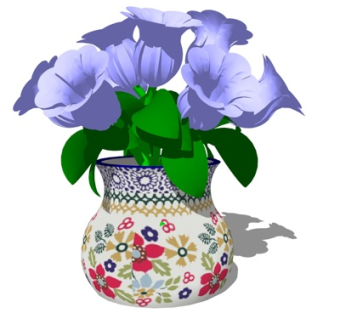 现代花卉花瓶su模型