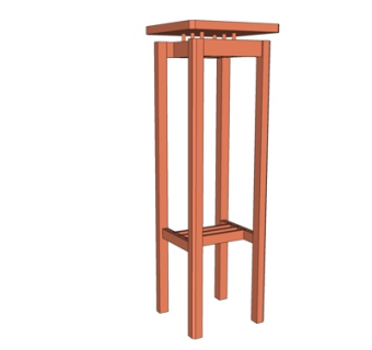 现代实木吧台椅su模型