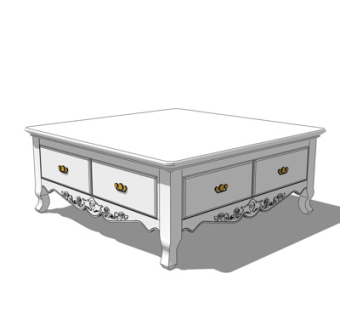 欧式茶几su模型