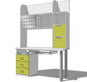 现代书桌su模型