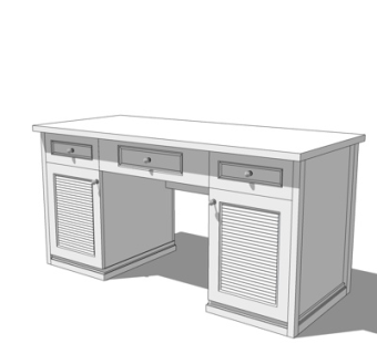 现代书桌su模型