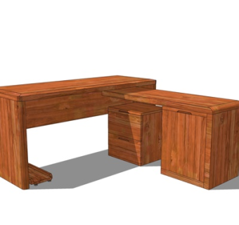 现代书桌su模型