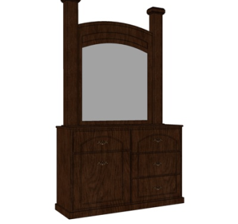 欧式书桌su模型