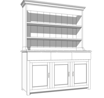 美式书桌su模型