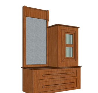 简欧梳妆台su模型