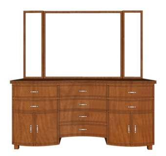 简欧梳妆台su模型