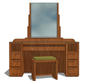 新中式梳妆台su模型