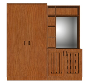 新中式衣柜su模型