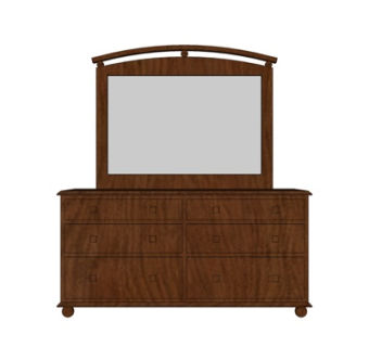 新中式梳妆台su模型