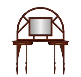 新中式梳妆台su模型