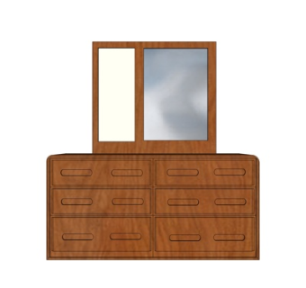 新中式梳妆台su模型