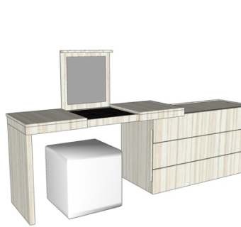 现代梳妆台su模型