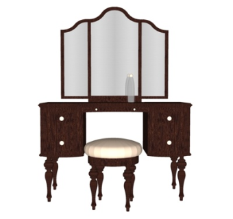 欧式梳妆台su模型