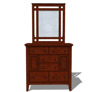 中式梳妆台su模型