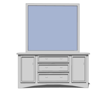 简欧梳妆台su模型