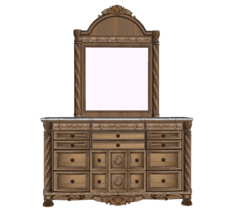 欧式梳妆台su模型