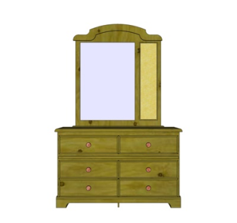 美式梳妆台su模型