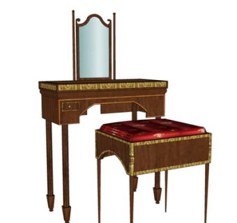 欧式梳妆台su模型