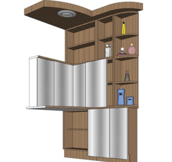现代酒柜su模型