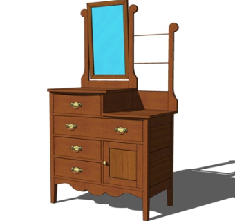 美式梳妆台su模型