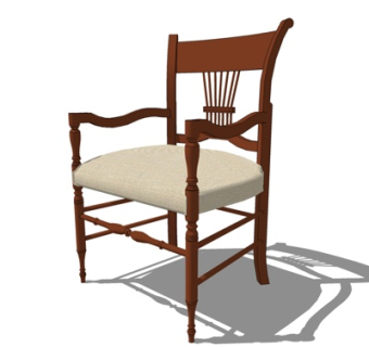 简欧休闲椅su模型