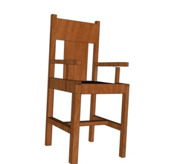 新中式休闲椅su模型