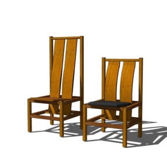 新中式休闲椅su模型