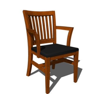 新中式休闲椅su模型