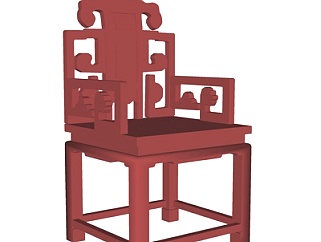 中式休闲椅su模型