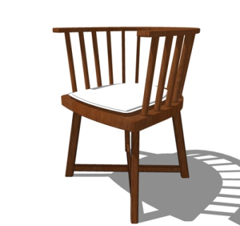 新中式休闲椅su模型