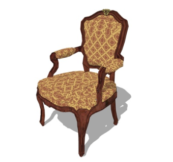 欧式休闲椅su模型