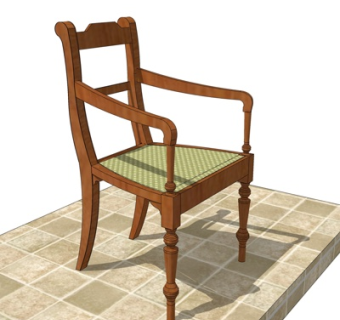 欧式休闲椅su模型