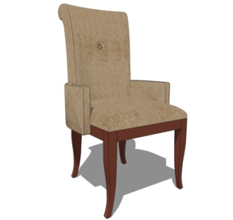 欧式休闲椅su模型