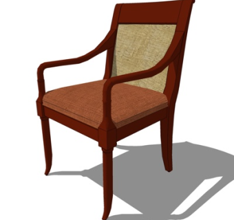 简欧休闲椅su模型