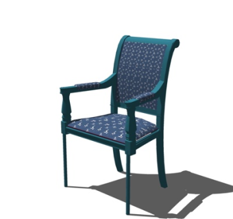 简欧休闲椅su模型