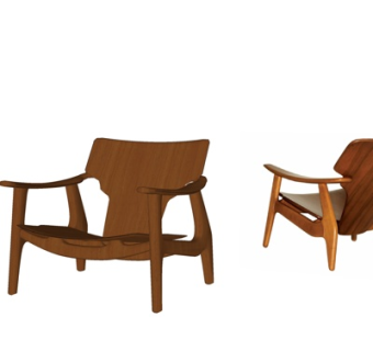 新中式休闲椅su模型