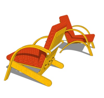 现代休闲椅su模型