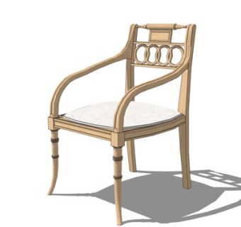 简欧休闲椅su模型