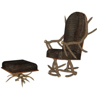 现代树枝休闲椅脚踏su模型