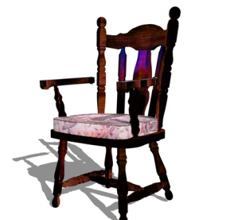 欧式实木单椅su模型