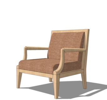 现代布艺休闲椅su模型