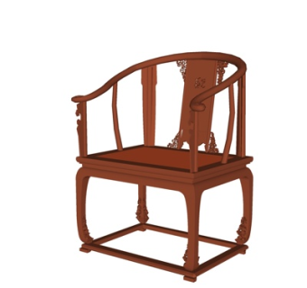 欧式实木休闲椅su模型