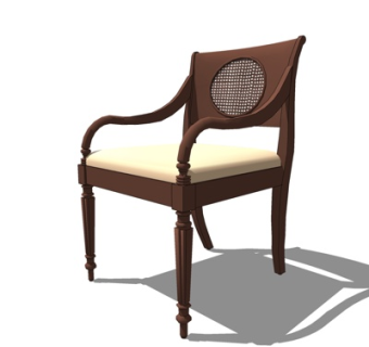 简欧实木单椅su模型