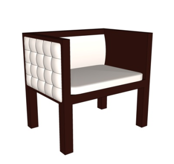 现代布艺休闲椅su模型