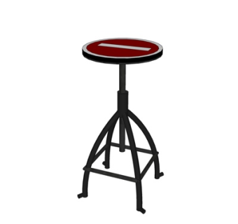 工业风铁艺吧台椅su模型