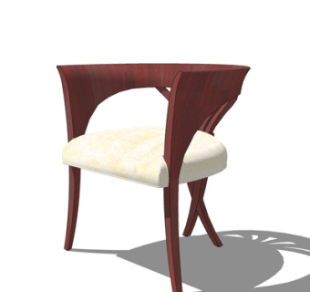 现代布艺单椅su模型