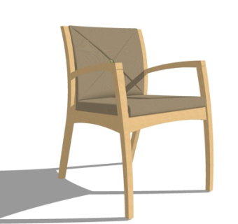 现代实木单椅su模型